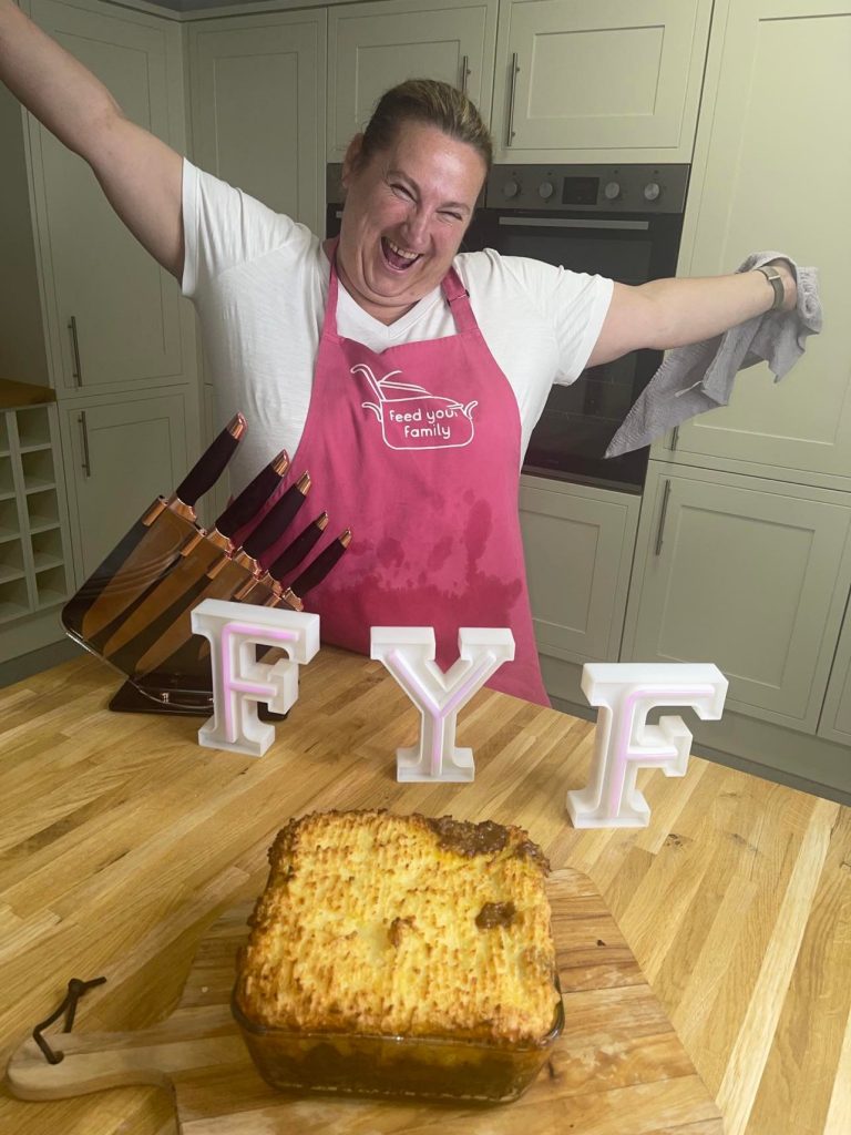 Lorna with new dish made from an upcoming recipe exclusive to newsletter subscribers